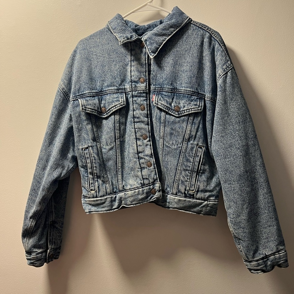 Levi’s Cropped Quilted Lined Trucker Jacket Women’s XL